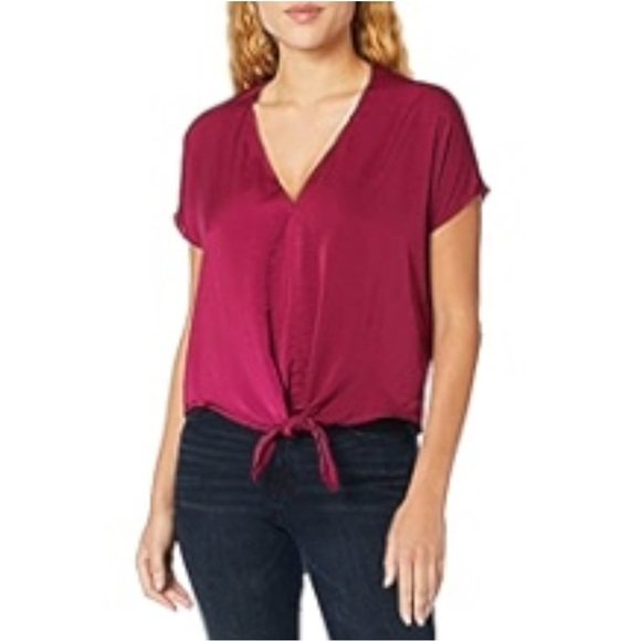 Lucky Brand Tops - Lucky Brand Women's Berry Tie-Front V-Neck Blouse